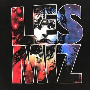 Les Miz Graphic Print T-Shirt Crew‎ Neck Short Sleeve Casual Top Size L